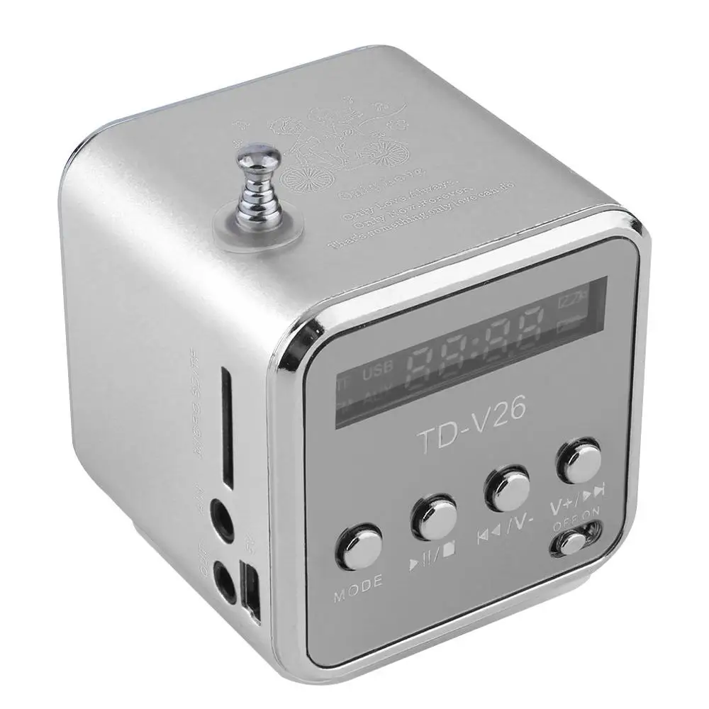 Портативная мини колонка с USB FM радио стереоколонка цифровым ЖК дисплеем
