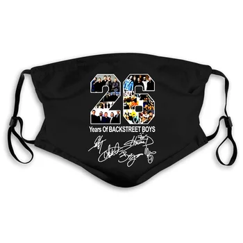 

26 Years Of Backstreet Boys And Signature Men's Black Print Mouth Mask Women's kid PM2.5