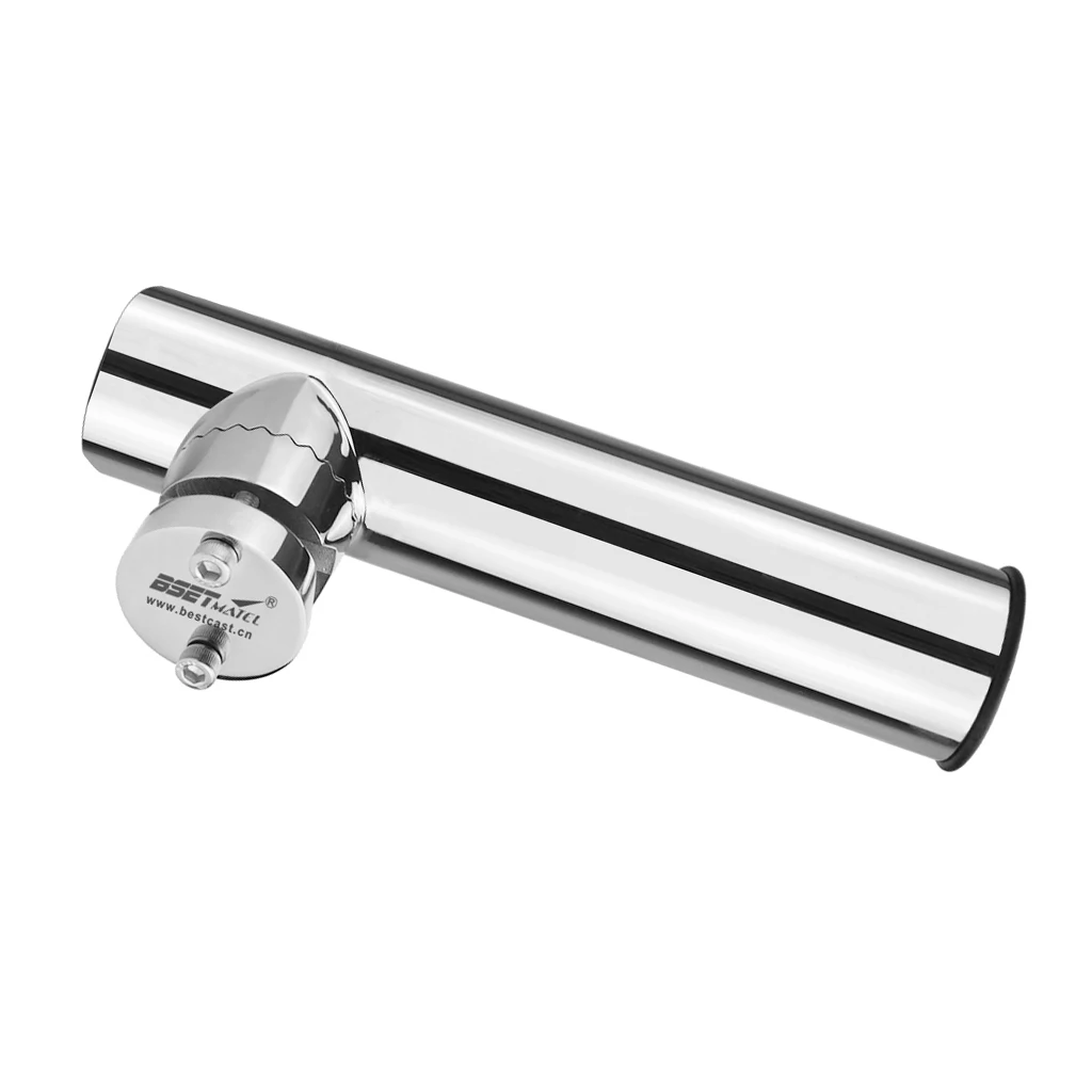316SS Fishing Rod Holder Clamp on Tube Links Rack Rests Sleeve Reel for Marine Pontoon Boat Kayak - Fits 3/4 to 1 inch Rails
