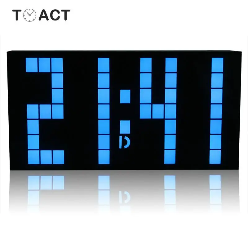 

Digital LED Alarm Clock Big Number Dosplay Desktop Clock With Temperature Calendar Six Groups Of Alarms Luminous Digital Watch