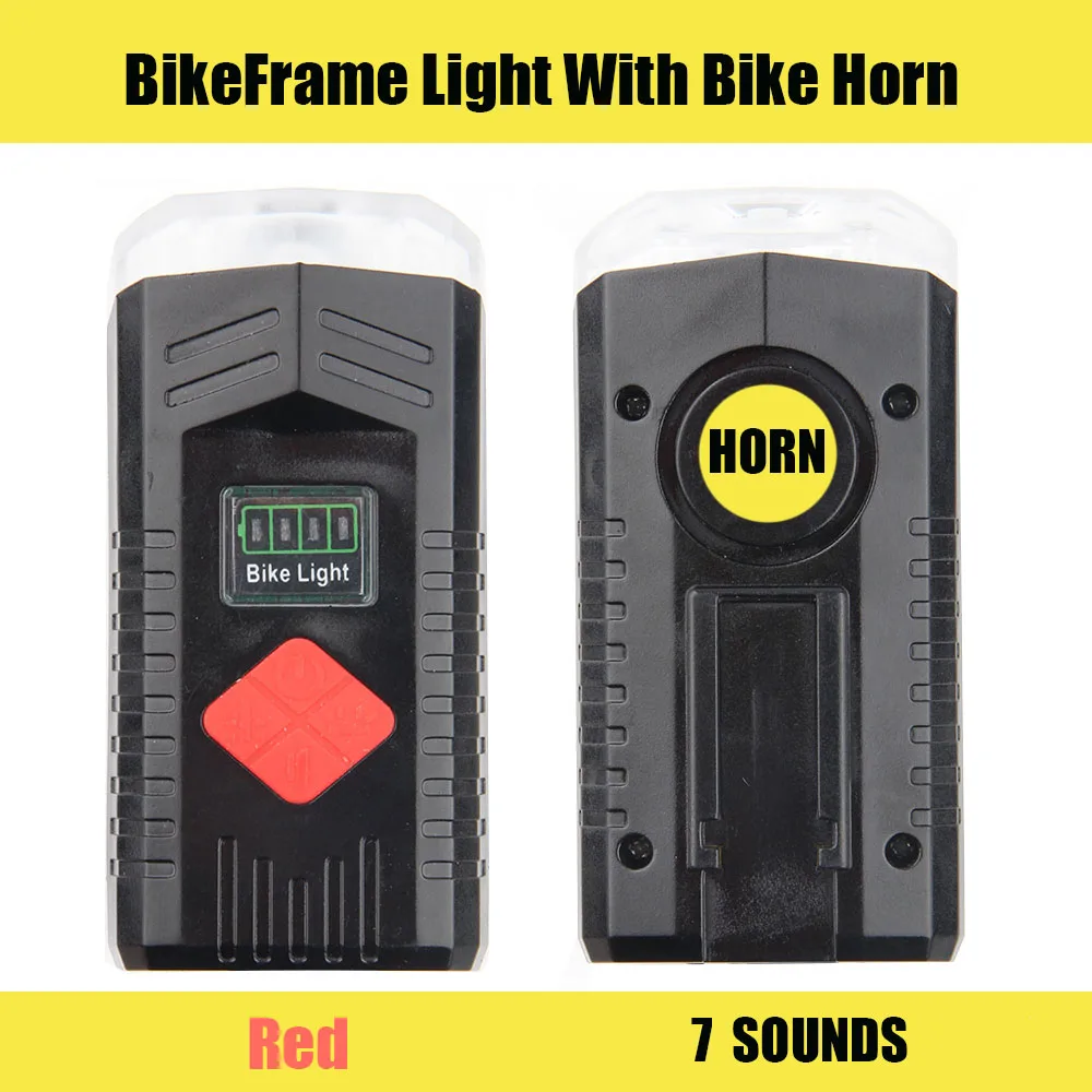 Велосипедный передний светильник, перезаряжаемый через USB, 500 люмен, двойной светодиодный светильник с бусинами, велосипедный светильник, водонепроницаемый велосипедный головной светильник, защитный светильник, наборы - Цвет: R bike light horn