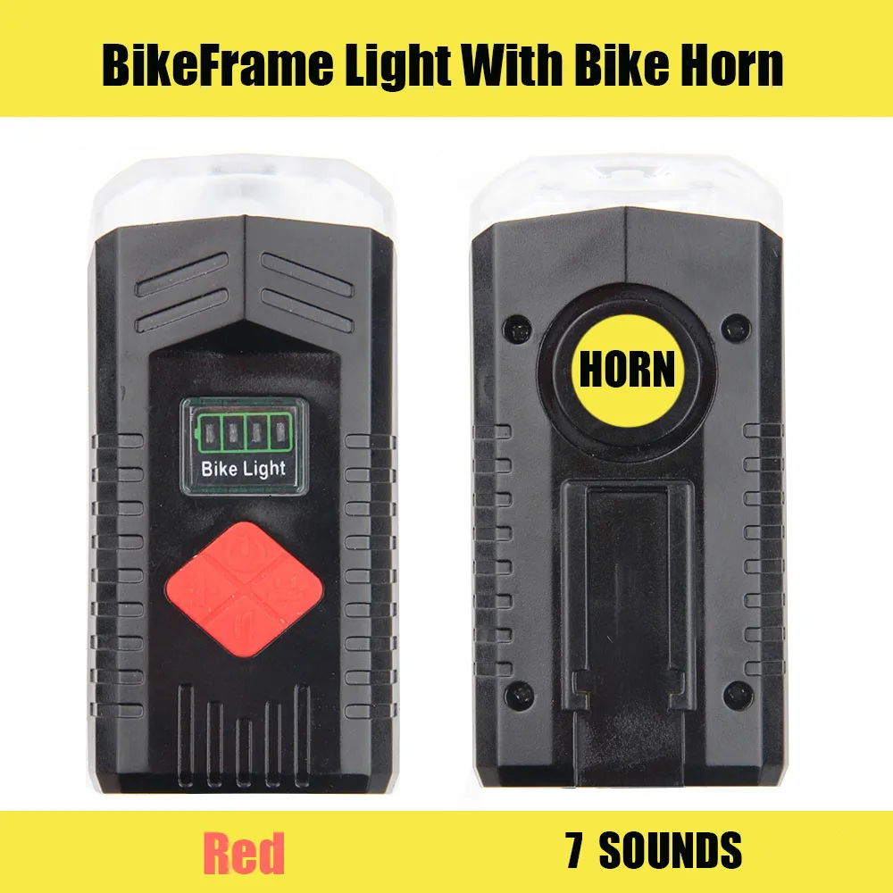 R bike light horn Велосипедный передний светильник, перезаряжаемый через USB, 500 люмен, двойной светодиодный светильник с бусинами, велосипедный светильник, водонепроницаемый велосипедный головной светильник, защитный светильник, наборы - Цвет: R bike light horn