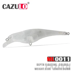 New Blank Unpainted Lure Minnow Isca Artificial 6.6g 96mm Floating Pesca Accesorios Mar Trolling Articulos Seabass Tackle Leurre