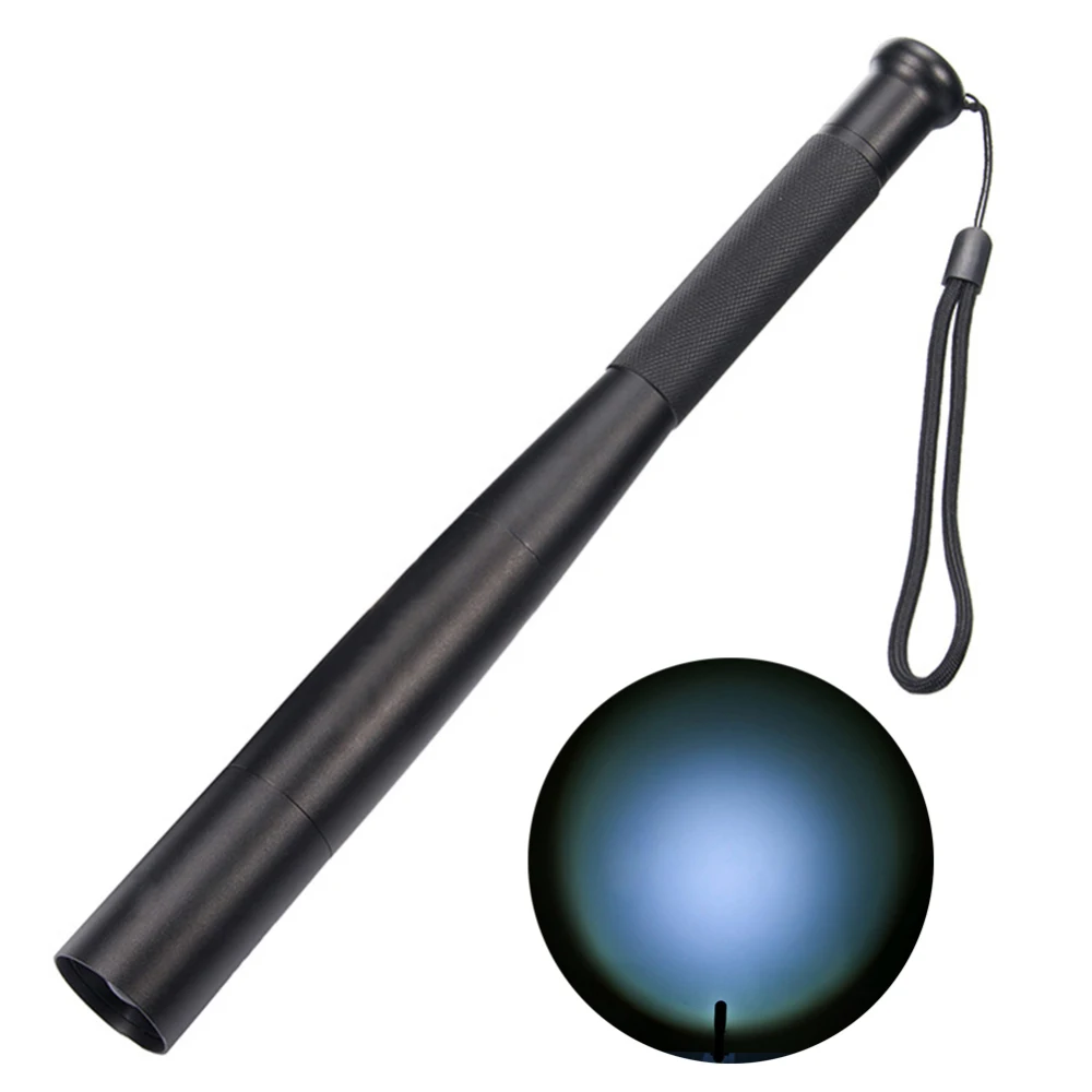 

T6 LED Spiked Mace Baseball Bat LED Flashlight Security Bat Self-defense 3 Mode Patrol Rechargeable Torch Lamp Light