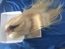 Pelucas de cabello humano Rubio degradado para mujer, pelo liso 4T613 brasileño Remy 613, peluca con malla frontal transparente, pelucas de encaje prearrancadas