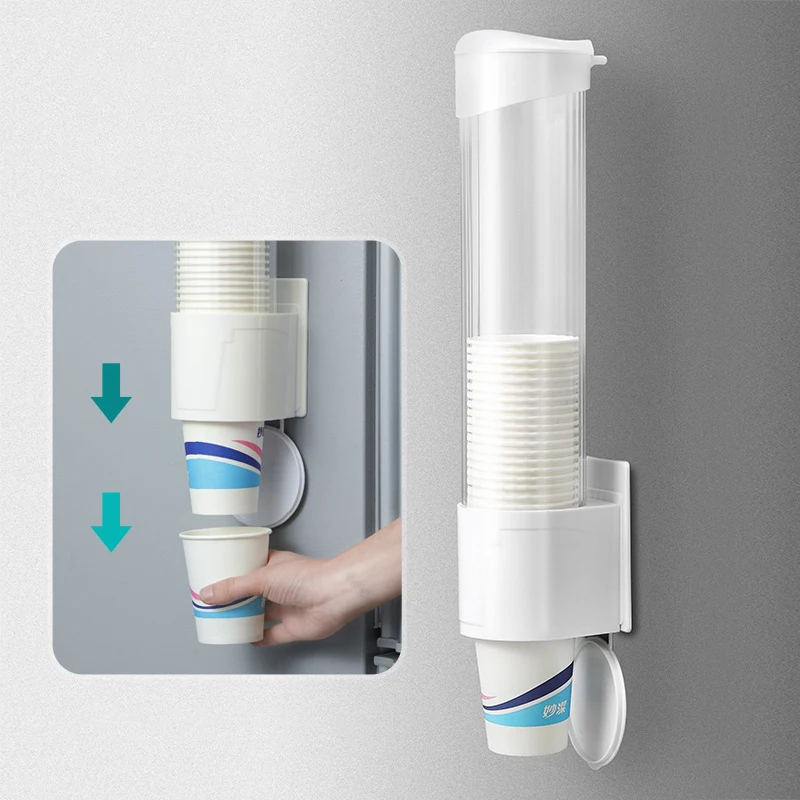 Disposable Paper Cup Holder Wall Mounted Automatic Cup Storage Rack Cups Holder For Water Dispenser Cups Container Accessories