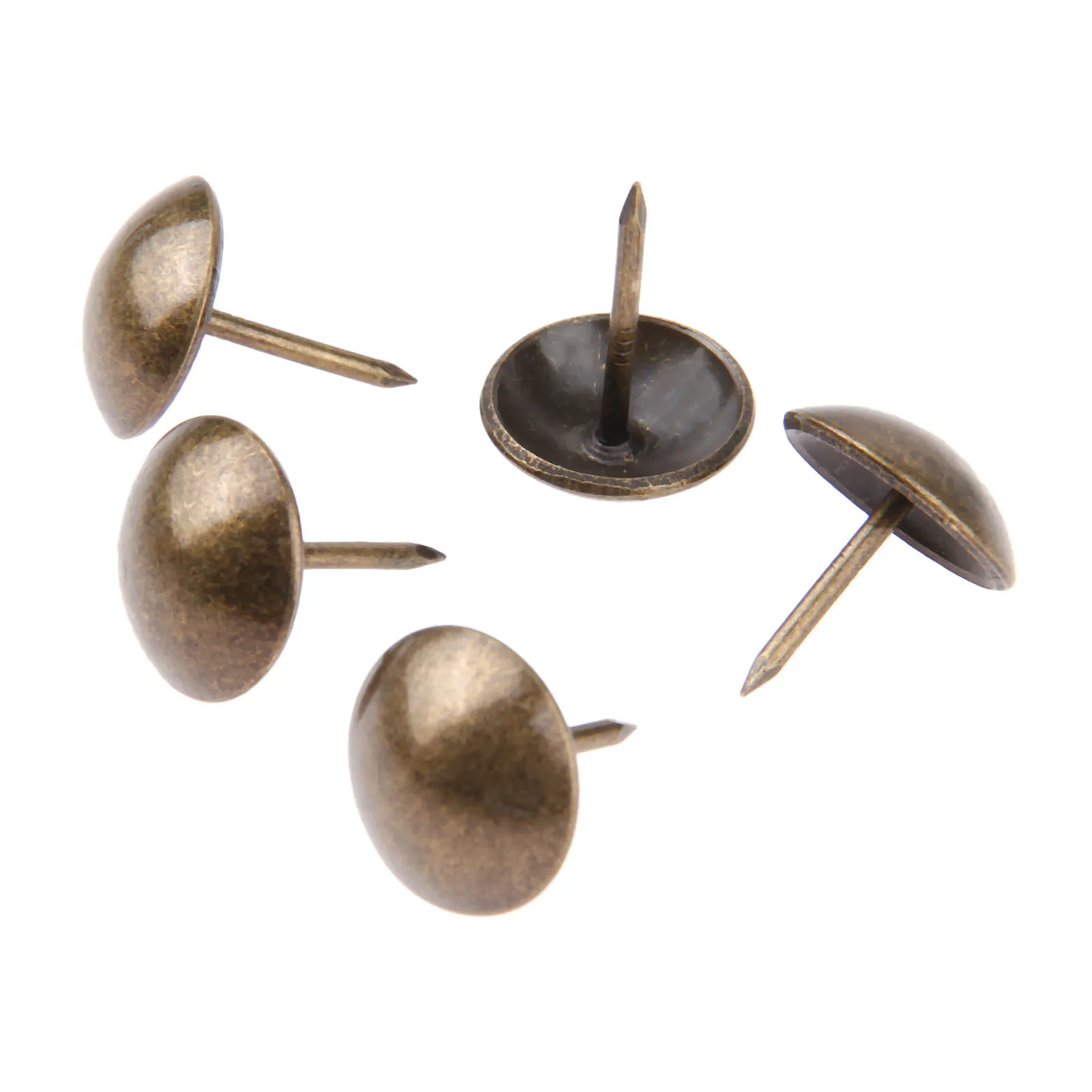 20pcs Vintage Decor Upholstery Nail Tack Stud Pushpin Round Doornail 16*20mm Jewelry Gift Case Box Sofa Smooth Antique Bronze