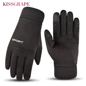 

New Autumn Winter Mens Warm Cycling Gloves Waterproof Touch Screen Full Fingers Wrist Gloves Male Outdoor Gym Thermal Mittens