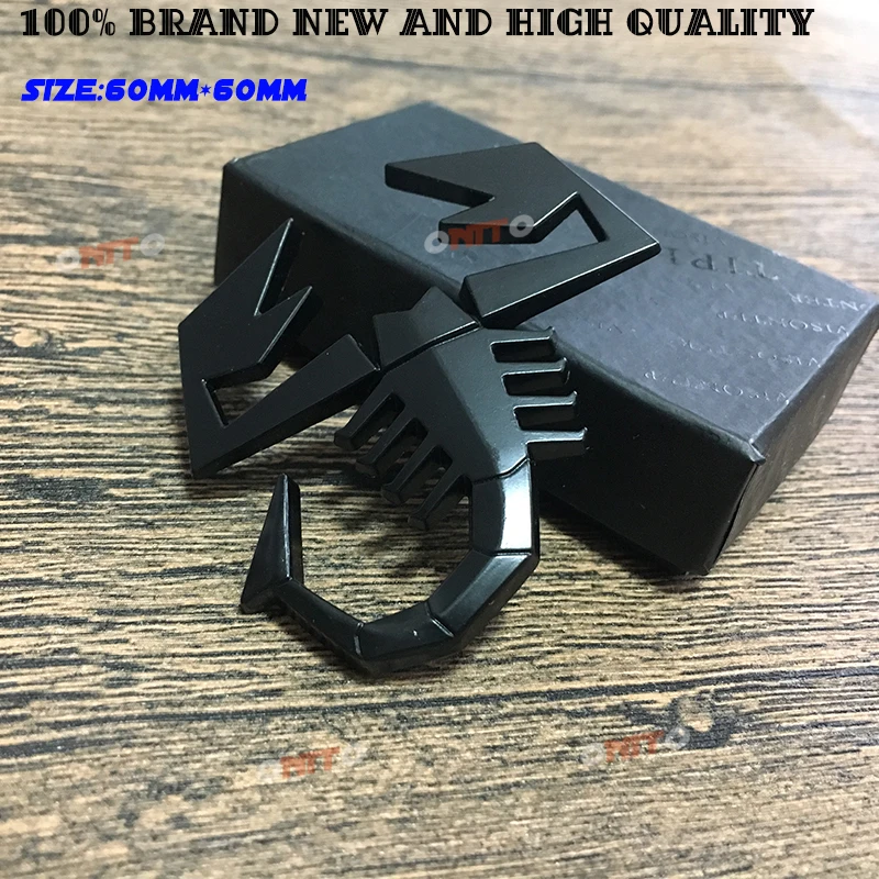 New black 3D Scorpio Shield Shape Badge Sticker Car Tailgate Rear Emblem for FIAT ABARTH TC Boano Simca Berlinetta Alfa Romeo |