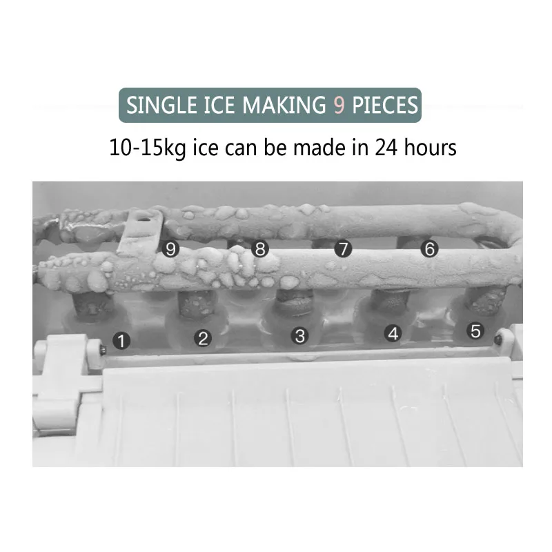 15kg Small Round Ice Maker Machine Commercial Domestic Milk Tea Shop Automatic Ice Cube Making Machine Mini Maker 220V Hot