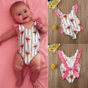

US Toddler Baby Girls Ruffle Swimwear Swimsuit Beachwear Bathing Suit Summer Clothes Top