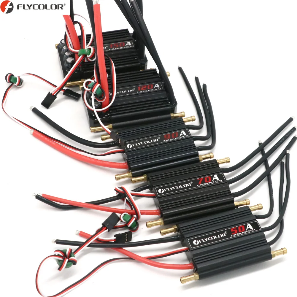 Regolatore Di Velocità Brushless Impermeabile FlyColor 2-6S BEC Per Barche RC