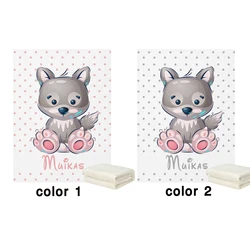 LVYZIHO – couverture polaire personnalisée avec nom de loup mignon, pour bébé garçon/fille, 30x40 / 48x60 / 60x80 pouces 