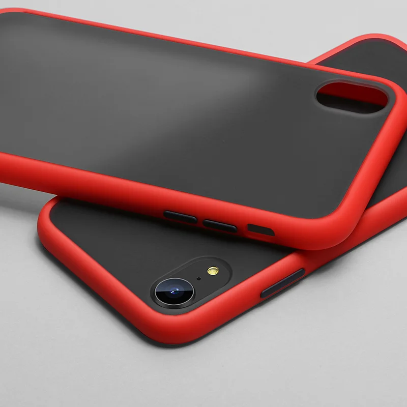 Joyroom PC+ TPU+ материал для процесса впрыска топлива двойная защита от столкновений Жесткий матовый защитный чехол для IPhone11 - Цвет: Red Black