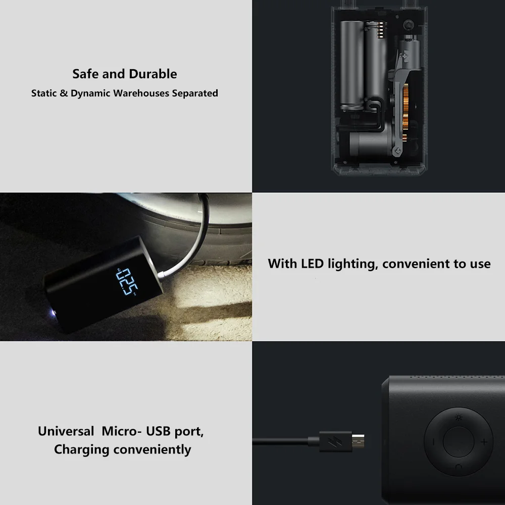 Xiaomi mijia tragbarer elektrischer Luft kompressor 1s Typ-C Luftpumpe  Luftpumpe intelligente digitale Reifendruck erkennung führte Autoreifen -  AliExpress