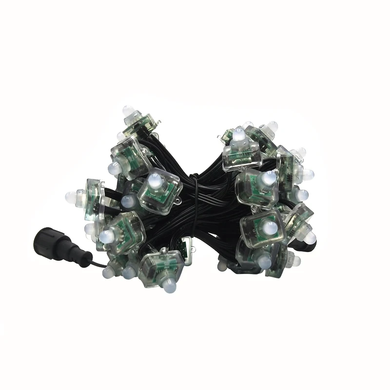 Рождественские светодиодные лампы DC12V WS2811 квадратный 12 мм цветная (rgb)