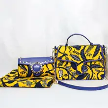 Африканская восковая ткань сумки для женщин сумки Высокое качество восковая Сумка Набор Анкара африканская вощеная ткань принтом для женщин платья