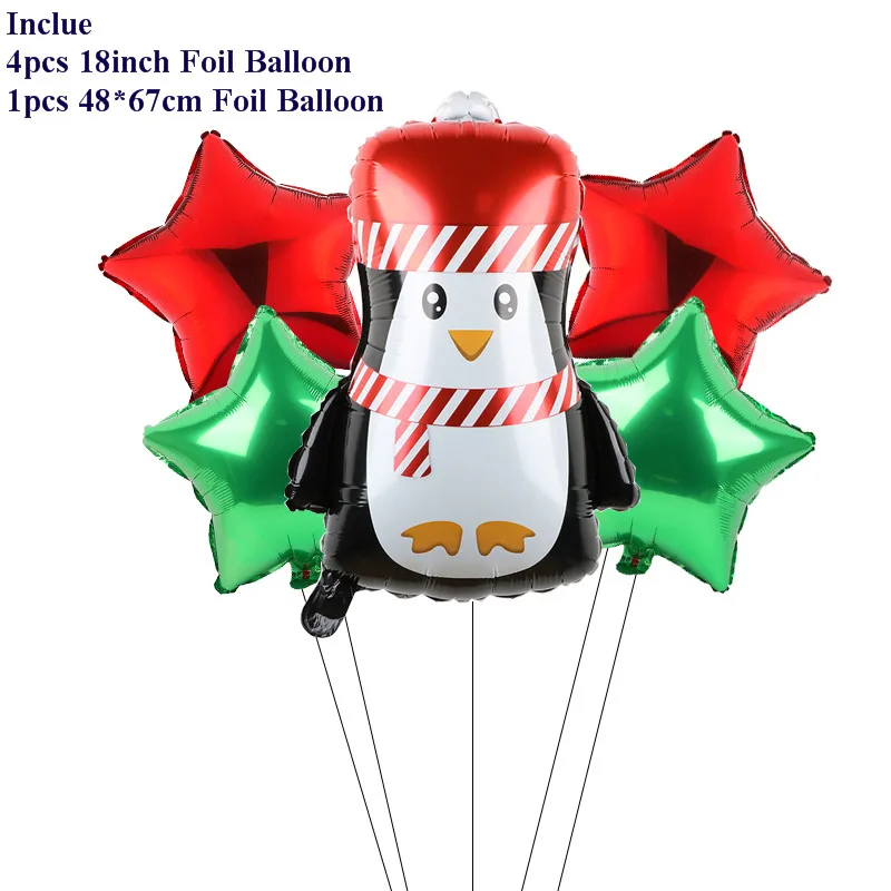 5 шт. украшения для рождественской вечеринки воздушные шары мультфильм Санта Клаус Снеговик фольга воздушные шары с гелием воздушные шарики, детские игрушки поставки - Цвет: Светло-зеленый