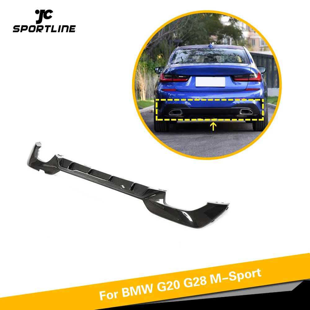 Диффузор для заднего бампера из углеродного волокна BMW 3 серии G20 G28 M Sport 2019 2020