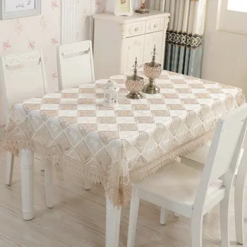 

European style luxury Rectangle tablecloth, embroidered lace wedding nappe table cover place mat, table runner