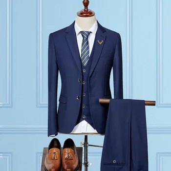 

Men's high quality suit men's suit Korean suit three piece men's professional suit