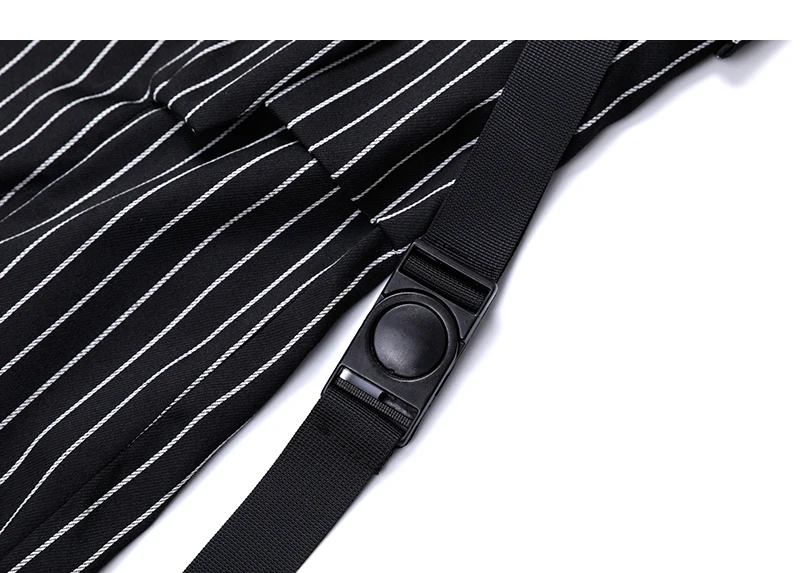 LENSTID Autumn New Punk Industrial Style Striped Casual Pants Men Multi Pockets Chinos Fashion Trousers Male Brand Clothing