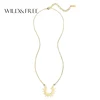 Wild & GRATIS Nuevo-collar de acero inoxidable con colgante geométrico para mujer, Gargantilla, medio círculo, dorado ► Foto 2/6