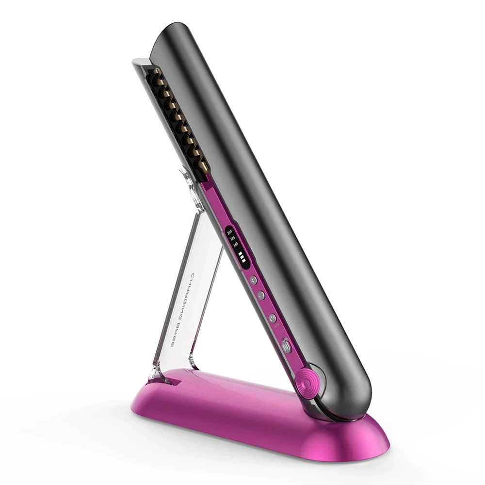 ProfessionalCeramicFlatIron2in1CordlessHairStraightenerand