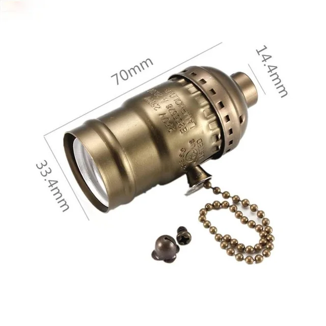 Vintage Lamp Holder Fitting E27 Lamp Holder Socket Chain Switch Douille E27 Socket Light UL CE Bulb Socket Holder Base E27C2