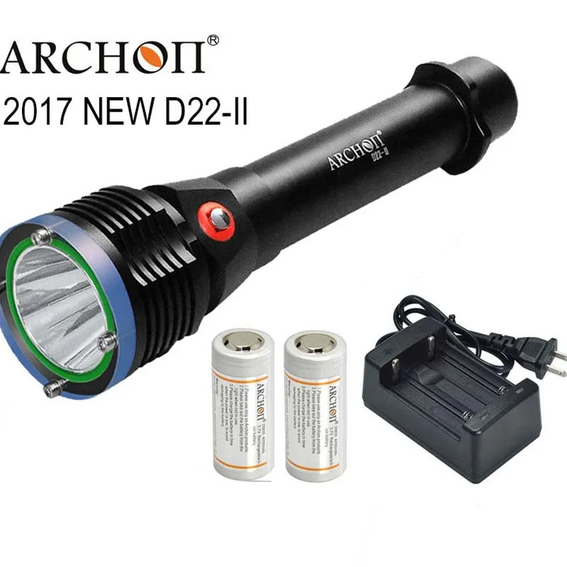 ARCHON D22-II Dive Факел Cree XM-L2 u2 led max 1200 люмен подводный 100 метр Дайвинг фонарик дополнительная батарея зарядное устройство