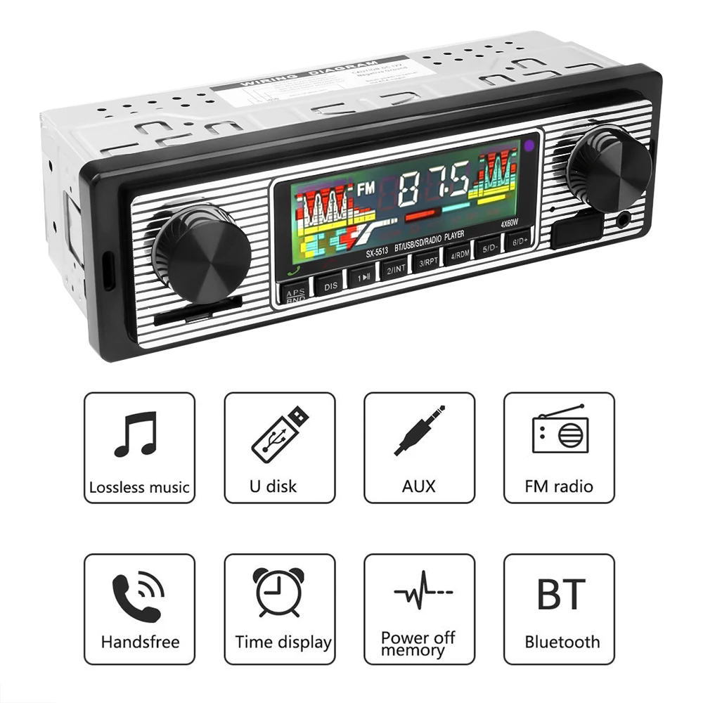 Autoradio Bluetooth Vintage Radio Stereo Fm Sd Aux Spelen Retro Autoradio Rca Audio uitgang Auto MP3 Speler Met afstandsbediening|Auto Radio´s| - AliExpress