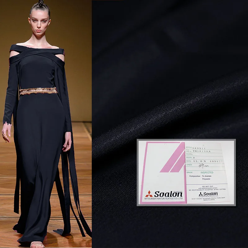 Pearlsilk Japanese Navy Blue Satin Acetic Drape Crease Resistant Fabrics Materials Women Dress Pants Sewing Cloth Freeshipping | Дом и сад