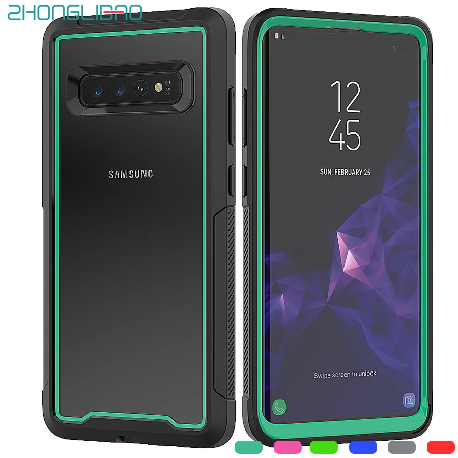 Shock Drop Proof Phone Case for Samsung Galaxy S10 Plus S10e S 10 Coque Absorption Silicone Bumper Hybrid Armor Clear Cover |