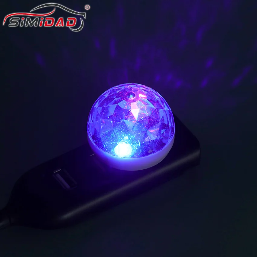 1 шт. Мини многоцветный USB LED Автомобильный интерьерный светильник ing атмосферный