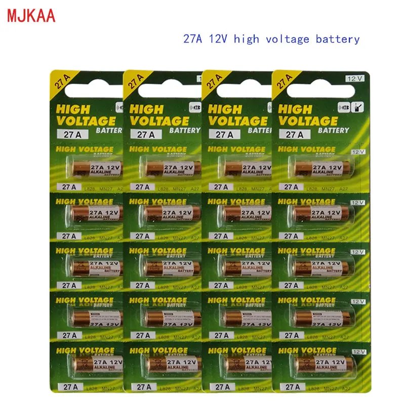 

20pcs/4card 27A 12v Dry Alkaline Battery G27A A27 GP27A L828 V27GA EL812 EL-812 CA22 ALK27A A27BP for Doorbell Remote Control