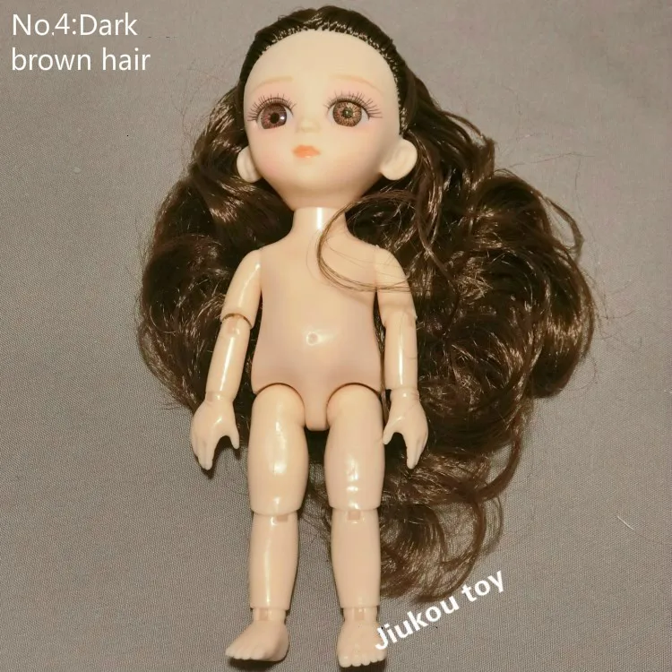 16 сантиметров Bjd мини-маленькая кукла Eva для изменения лица макияж 3d стеклянный глаз 13 шарнирных кукол тело модная игрушка для девочек подарок - Цвет: VB10