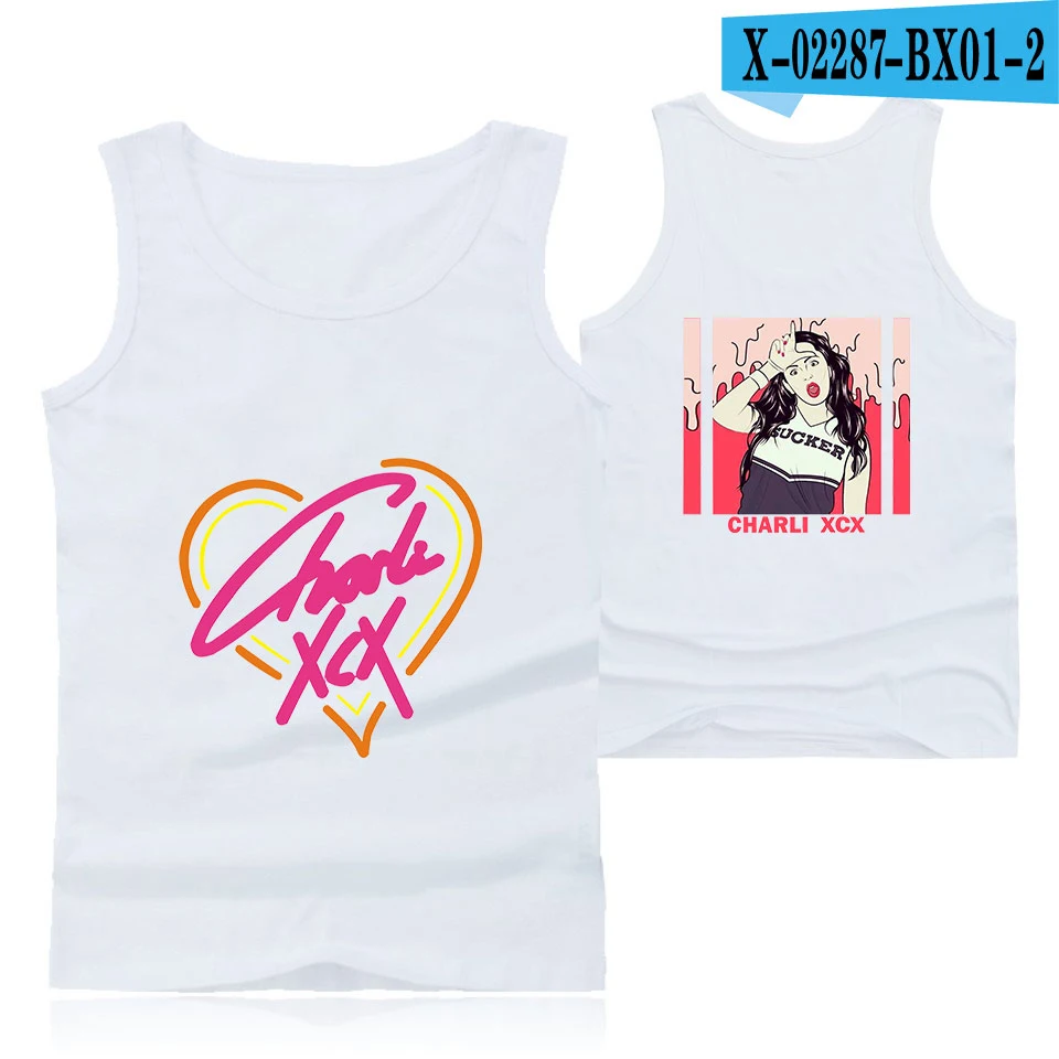Модные рубашки без рукавов майка Charli xcx с принтом звезды Мужская рубашка для фитнеса мужская фуфайка для бодибилдинга тренировки спортзала фитнеса мужчин - Цвет: Серебристый