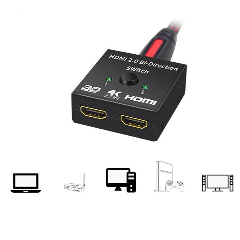 4K HDMI переключатель 2 порта двунаправленный 1x2/2x1 коммутатор сплиттер поддерживает