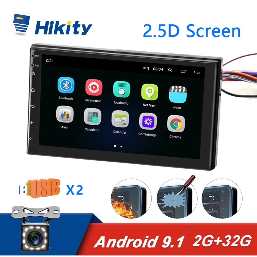 Hikity 2 Din Android автомобильный мультимедийный видео плеер 7 "Универсальный 2DIN
