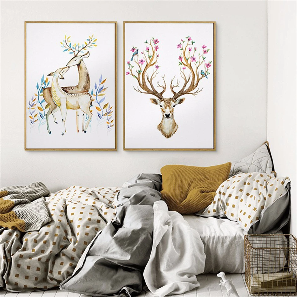 Масляная живопись VOGVIGO Deers настенная комбинированная Картина на холсте для