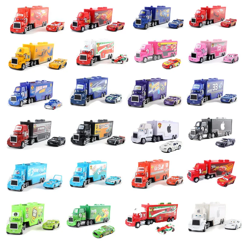 Оригинальный автомобиль Disney Pixar 3 Mac Lightning McQueen Uncle Truck 1:55 литая модель раздвижная