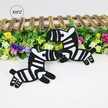 Alfombrilla de tela de fieltro de lana no tejida de cebra de dibujos animados XICC, alfombrilla hecha a mano para niños, decoración para aulas DIY para niños, caballo, muñecas para coser, manualidades DIY(China)