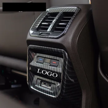 

Car-styling Rear Air Outlet USB Cover Trim For Volkswagon VW Tiguan 2016 2017 Storage Box Air Outlet USB Frame Trim Accessories