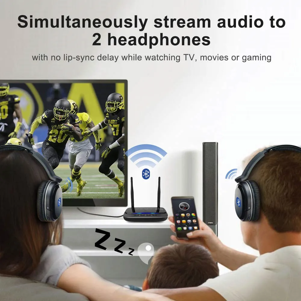 Bluetooth Transmitter Receiver Long Range 5.0 Audio Adapter for TV Home Stereo PC Headphone AptX LL HD Optical RCA AUX 3.5mm