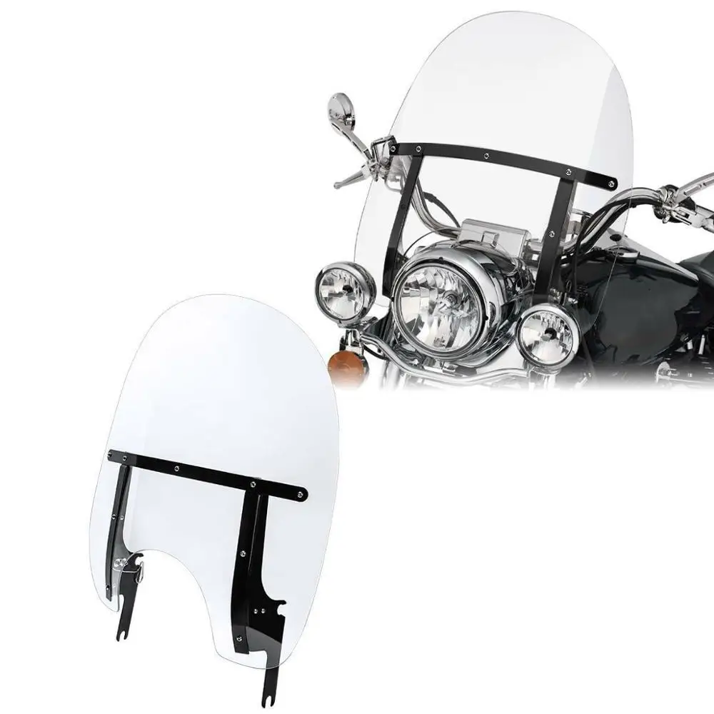 

Motorcycle Clear PC Windshield Windscreen For Harley Touring Road King FLHR FLHRC 1994-2020