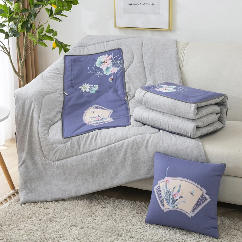 kitchen chair cushions Fashionable Bedding, Sofa Pillow, Printed Quilt, Sleep Pillow, Multifunctional Pillow Quilt 40x40cm (110x150cm) green cushions Cushions