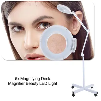 

Loupe Stand Beauty Cosmetic Makeup Tattoo 5x Magnifying Lighted Magnifier Light Floor LED Lamp 110V Magnifying Glass With Led