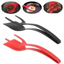 Kitchen Tool Pancake 2-in-1 Toast Omelette Spatula Breakfast Fried Egg Clip Spatula Silicone Omelet Spatula Accessories Overturn