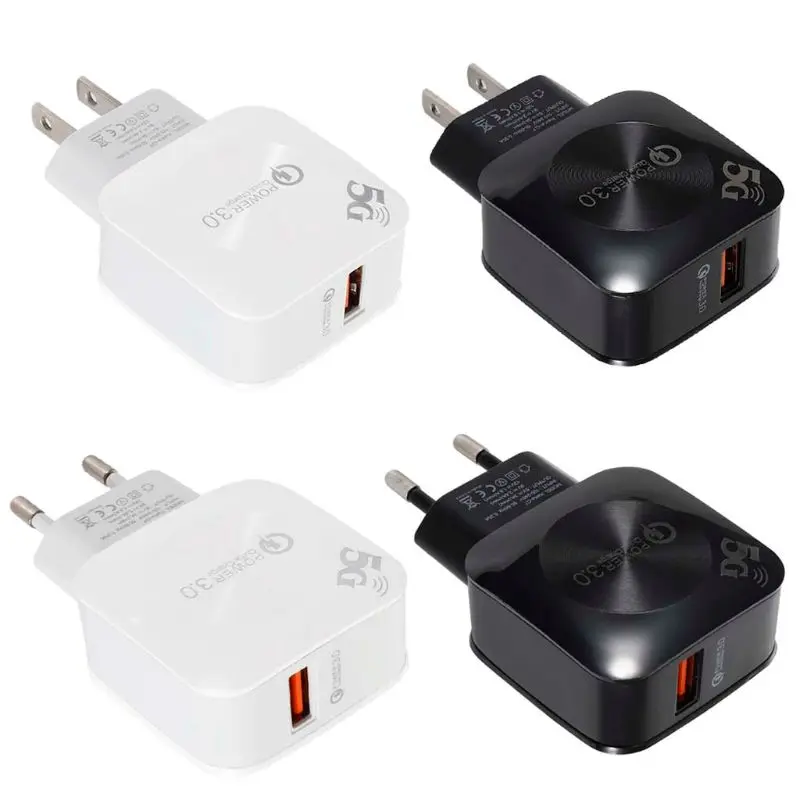 Быстрое зарядное устройство с американской и европейской вилкой 3 0 QC USB адаптер