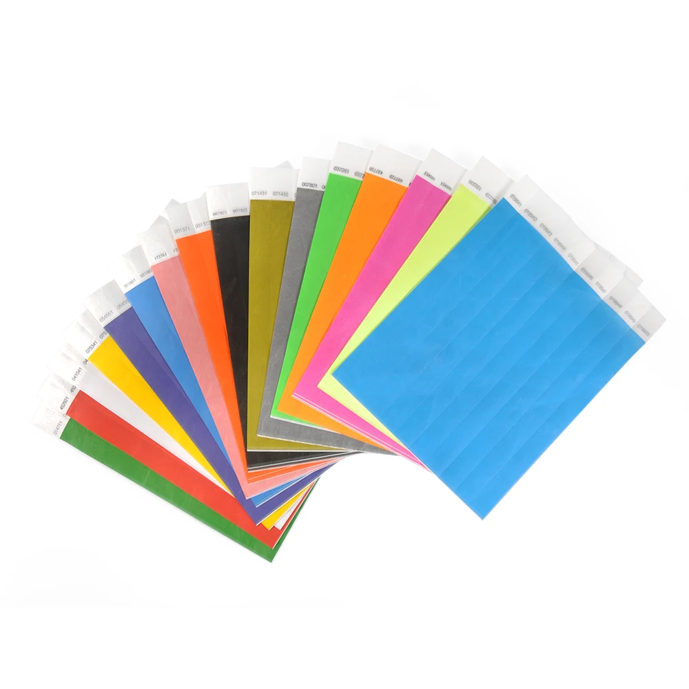 Custom 3/4" Tyvek Wristbands Black Imprint Only 1000 Count Printable ID ...